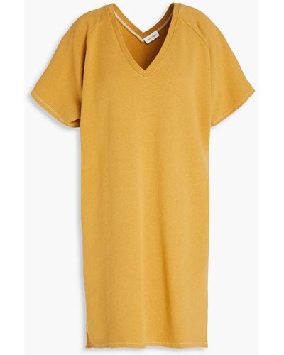 American Vintage Ekowood French Cotton-terry Mini Dress - Yellow