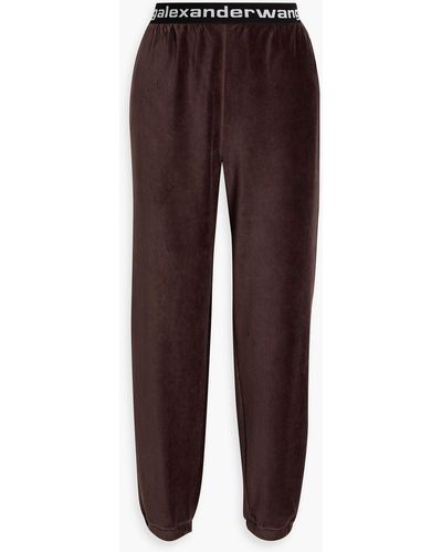 T By Alexander Wang Stretch Cotton-blend Corduroy Track Trousers - Purple