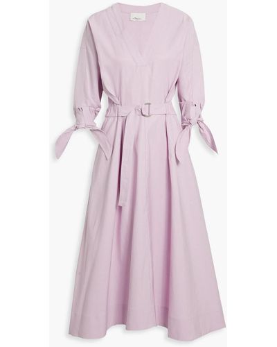 3.1 Phillip Lim Belted Cotton-blend Ottoman Midi Dress - Pink