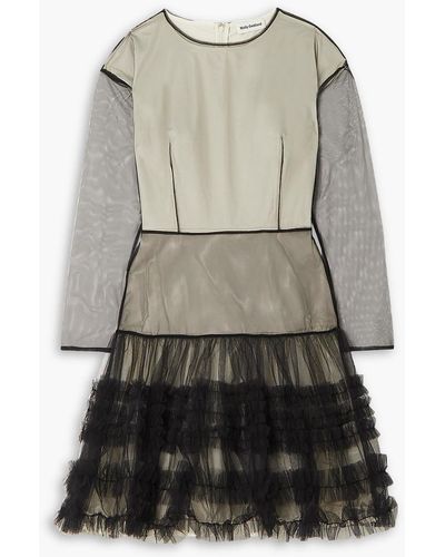 Molly Goddard Kenna Tiered Ruffled Tulle Mini Dress - Gray