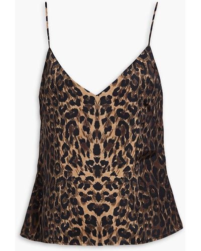 Galvan London Leopard-print Silk-satin Camisole - Brown