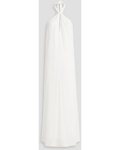 RIXO London Jordyn Open-back Satin-crepe Halterneck Maxi Dress - White