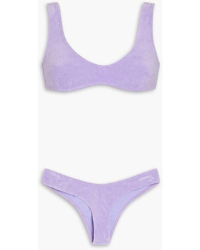 Zimmermann Cotton-blend Terry Bikini - Purple