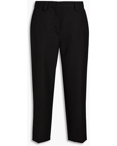 Acne Studios Cropped Woven Tapered Pants - Black