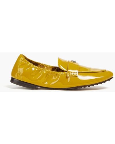 Tory Burch Embellished Patent-leather Flats - Yellow