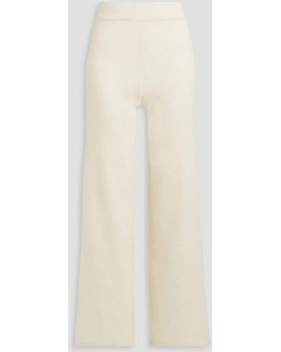 Envelope Hose mit weitem bein aus einer kaschmir-wollmischung - Weiß