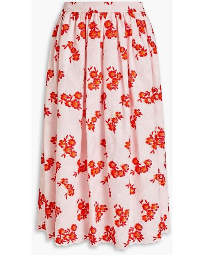 Vivetta Floral-design Embroidered Woven Midi Skirt