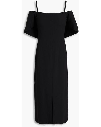 Victoria Beckham Cold-shoulder Crepe Midi Dress - Black