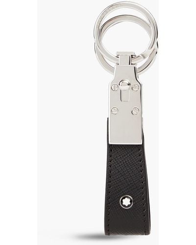 Montblanc Textured-leather Keychain - White