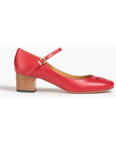 A.P.C. Babies Rania Cutout Leather Mary Jane Court Shoes - Red