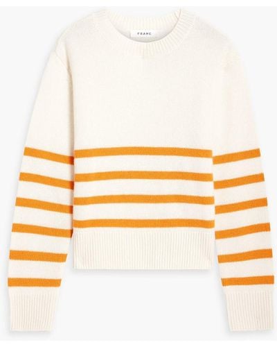 FRAME Striped Cashmere Sweater - Metallic