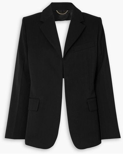 Victoria Beckham Backless Panelled Wool Blazer - Black