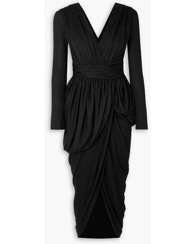 Altuzarra Canna Draped Ribbed-knit Dress - Black