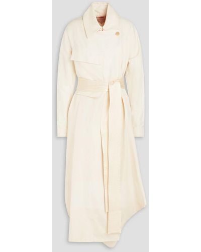 ROKSANDA Genesis Belted Cotton, Linen And Silk-blend Maxi Shirt Dress - Natural