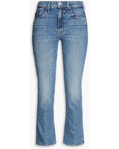 Mother Insider ankle hoch sitzende cropped bootcut-jeans - Blau