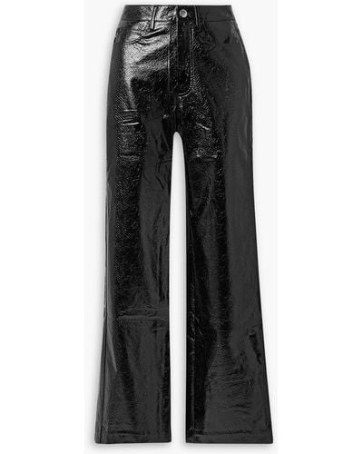 ROTATE BIRGER CHRISTENSEN Rotie Faux Snake-effect Leather Straight-leg Trousers - Black