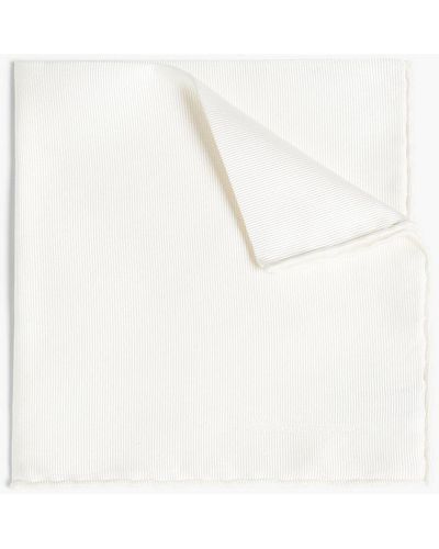 Ferragamo Silk-faille Pocket Square - White