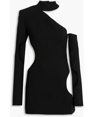 Monot Cutout Crepe Mini Dress - Black