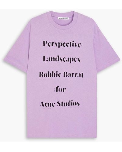 Acne Studios Printed Cotton-jersey T-shirt - Purple