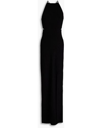 Galvan London Claudia Cutout Ribbed-knit Maxi Dress - Black