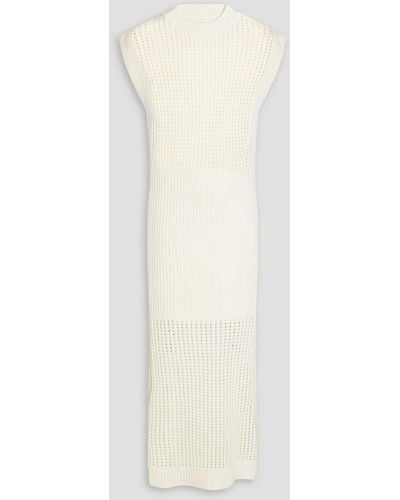 Holzweiler Solange Open-knit Wool-blend Midi Dress - White