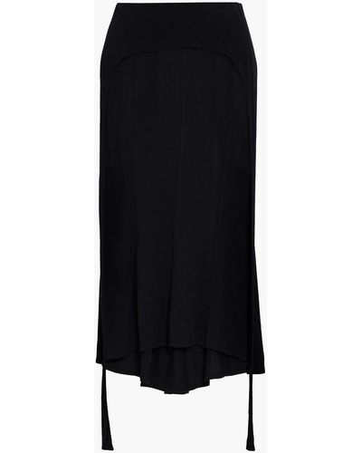 Helmut Lang Layered Jersey Midi Skirt - Black