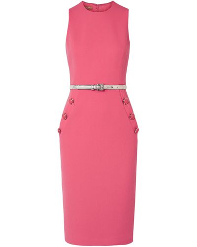 Michael Kors Embellished Wool-blend Bouclé Midi Dress - Pink