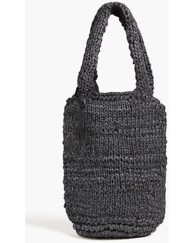 JW Anderson Metallic Knitted Bucket Bag - Black