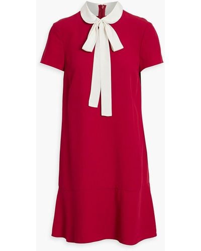 RED Valentino Pussy-bow Crepe De Chine Mini Dress - Red