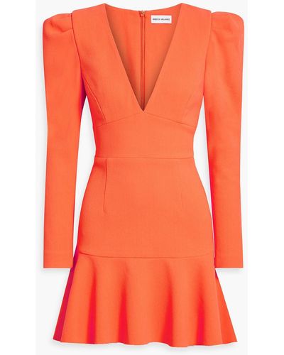 Rebecca Vallance Loretta Fluted Crepe Mini Dress - Orange