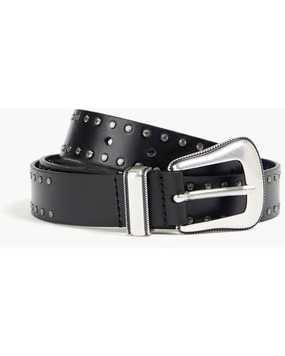 IRO Dorsy Studded Leather Belt - Black