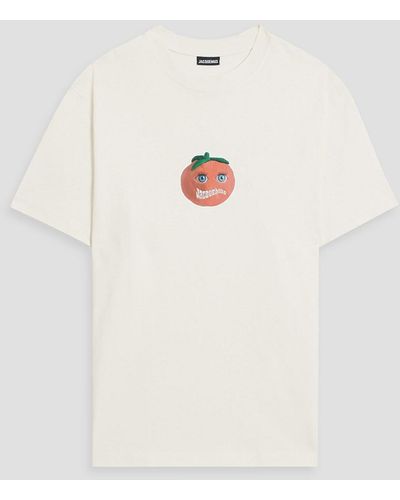 Jacquemus Printed Cotton-jersey T-shirt - Natural