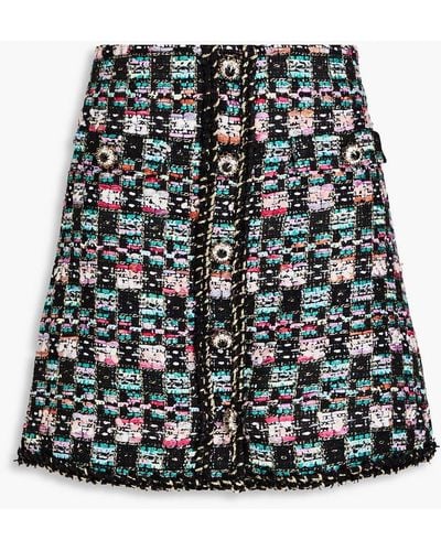 Rebecca Vallance Minirock aus tweed mit zierknöpfen - Schwarz