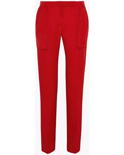 Valentino Garavani Twill Straight-leg Trousers - Red