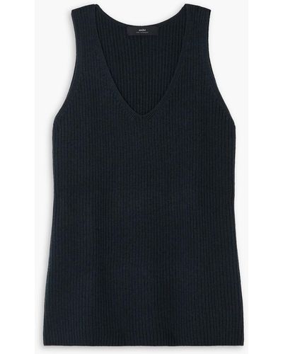 arch4 Sienna Ribbed Cashmere Tank - Black