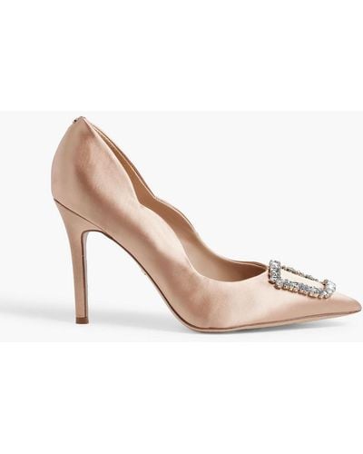 Sam Edelman Harriet Crystal-embellished Satin Court Shoes - Pink