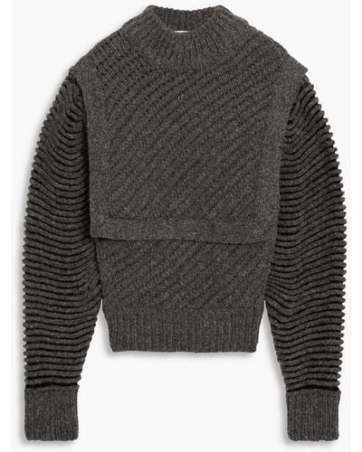 IRO Jayla Mélange Ribbed-knit Turtleneck Sweater - Black