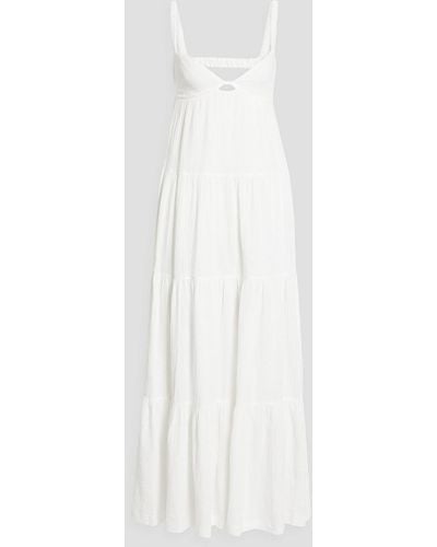Jonathan Simkhai Mirabelle Tiered Cutout Cotton-gauze Maxi Dress - White