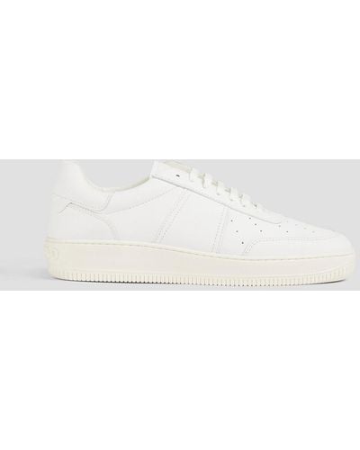 Sandro Perforated Leather Trainers - White