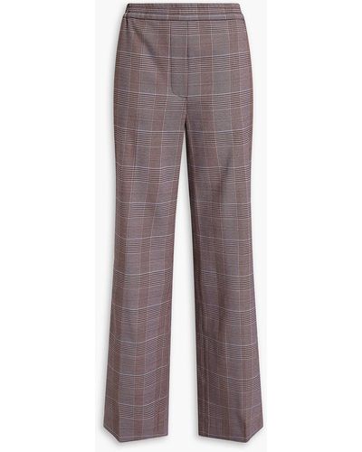 Acne Studios Prince Of Wales Checked Wool-blend Wide-leg Trousers - Purple
