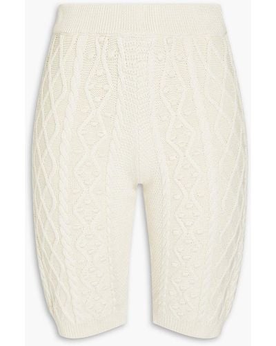 Loulou Studio Shorts aus einer seidenmischung mit zopfstrickmuster - Weiß