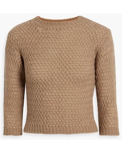 RED Valentino Brushed Open-knit Sweater - Natural