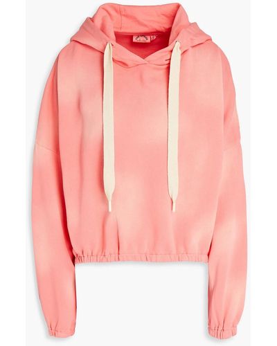 The Upside Moonstone Amelie Faded French Cotton-terry Hoodie - Orange