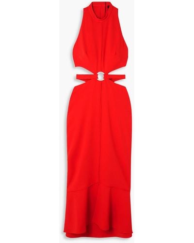Proenza Schouler Cutout Stretch-cady Midi Dress - Red
