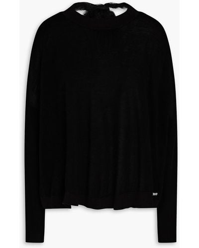 RED Valentino Ribbed Wool And Cashmere-blend Jumper - Black