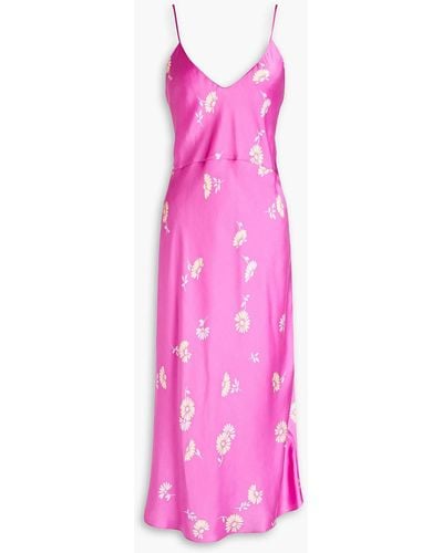 Equipment Sabelia Floral-print Silk-satin Slip Dress - Pink