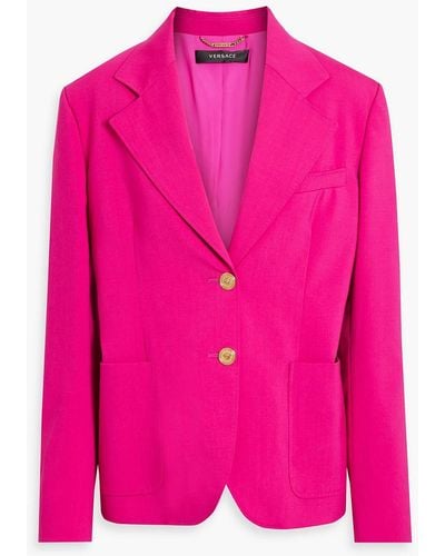 Versace Wool-blend Crepe Blazer - Pink