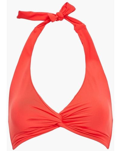 Jets by Jessika Allen Jetset Twist-front Halterneck Bikini Top - Red