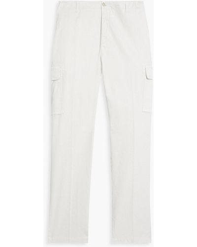 120% Lino Linen And Cotton-blend Twill Cargo Trousers - White