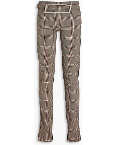 16Arlington Alectro Crepe-paneled Prince Of Wales Checked Jersey Skinny Trousers - Grey
